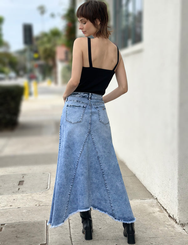 Selma Pieced Denim Maxi Skirt