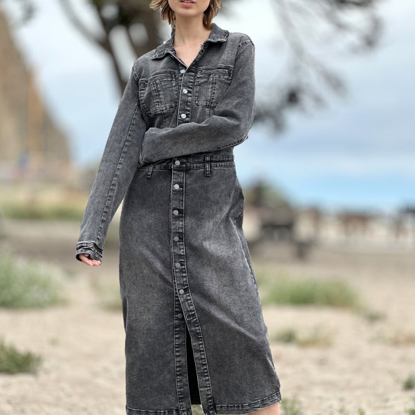 Denim Maxi Shirtdress – washlabshop