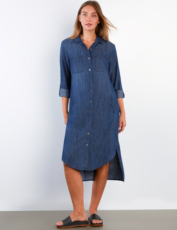 Women's Chill Out Lyocell Button-Front Shirtdress – Wash Lab