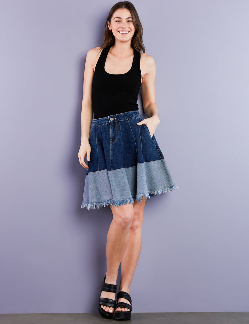 Women's Designer Premium Denim Mini Skirt