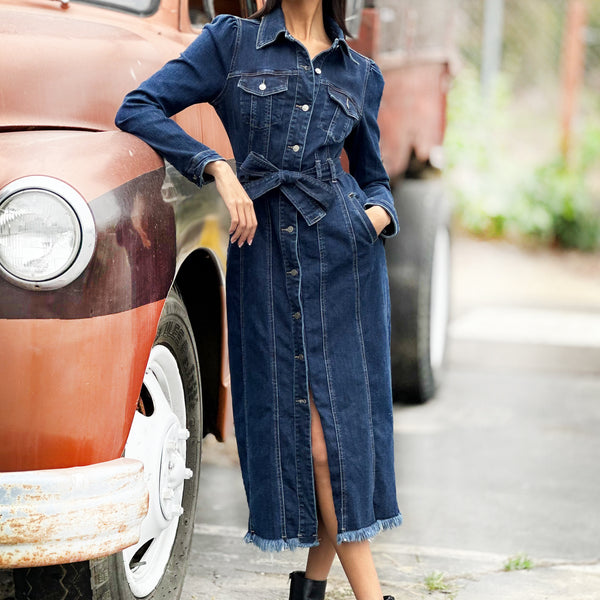 Women's Denim Jacket Dress – Wash Lab – washlabshop Women's Denim Jacket Dress – Wash Lab – washlabshop
