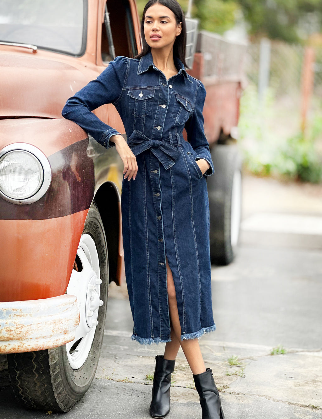 Women’s Denim Jacket Dress – Wash Lab Sea Blue / XS