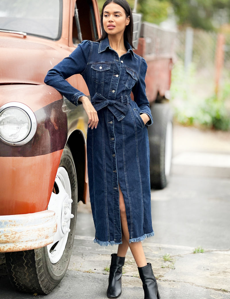 formal dress with denim jacket Wedding dress with jean jacket