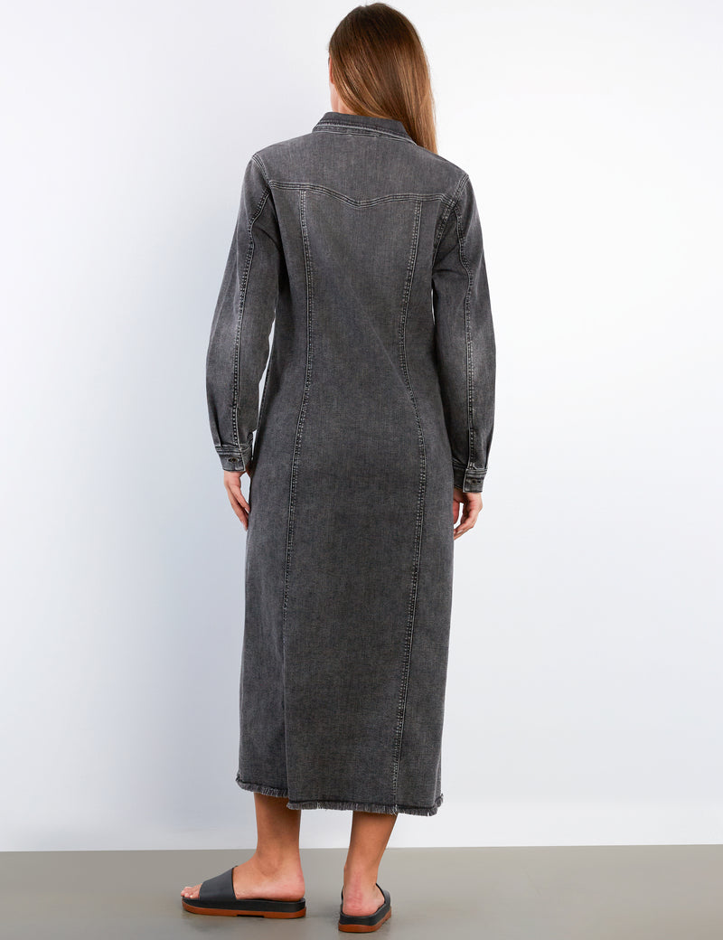 Women's Denim Maxi Shirt Dress Wash Lab Dark Cement / M Women's Denim Maxi Shirt Dress Wash Lab Dark Cement / M