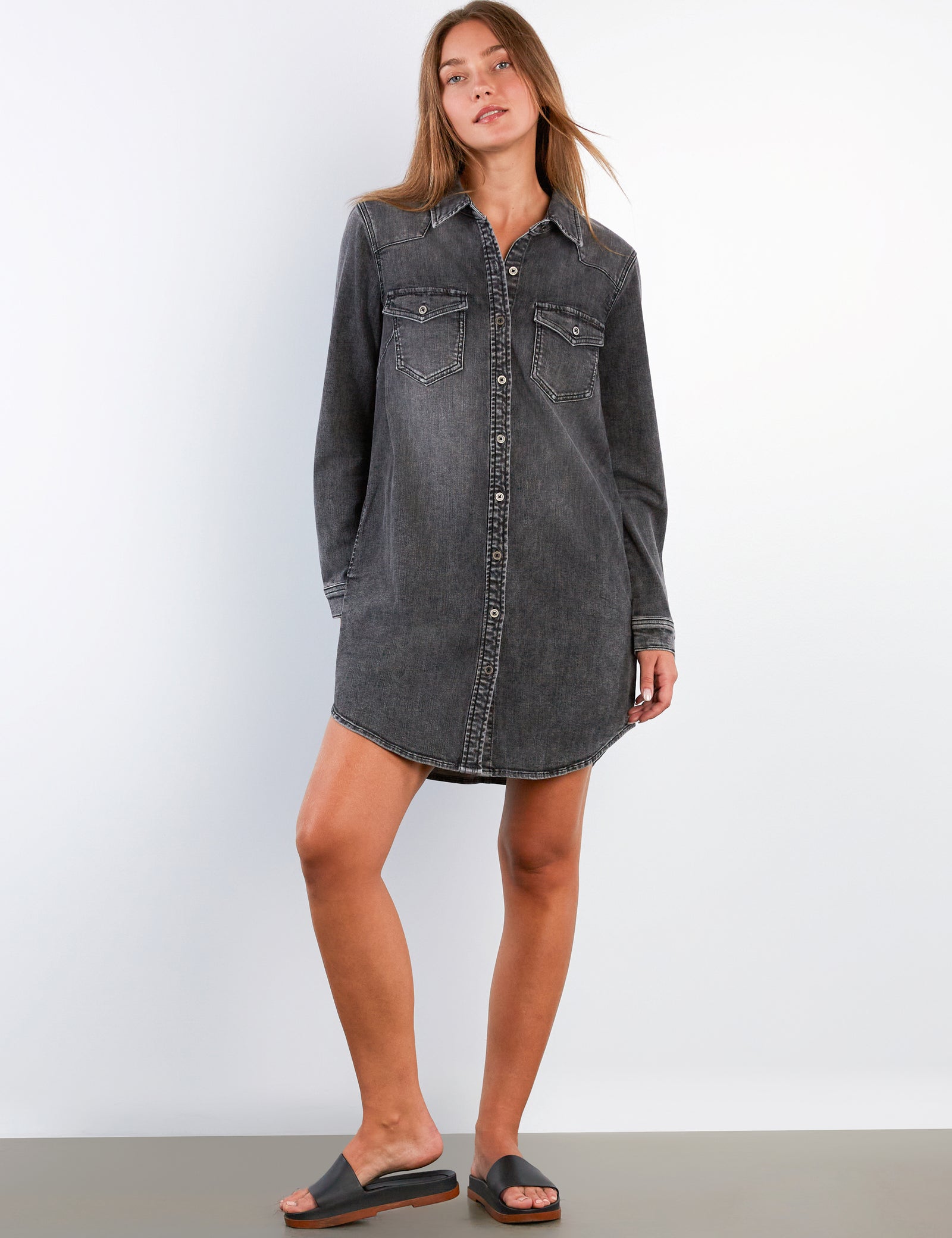 ジャケット・アウター PRANK PROJECT Gradient Denim Shirt Dress PRANK PROJECT｜グラデーションデニムシャツワンピ / Gradient