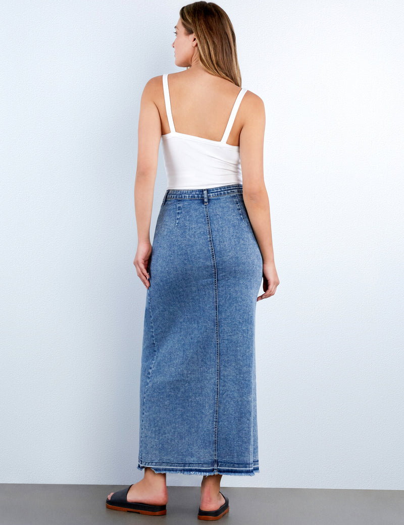 Royal Denim Maxi Skirt