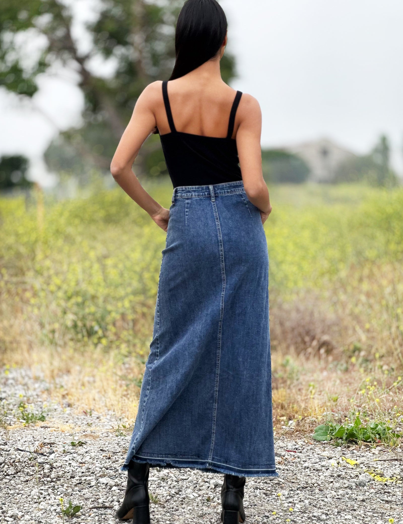 スカート josemoon DENIM LONG SKIRT with PEARL WL1612SImperialBlueV3_1600x.