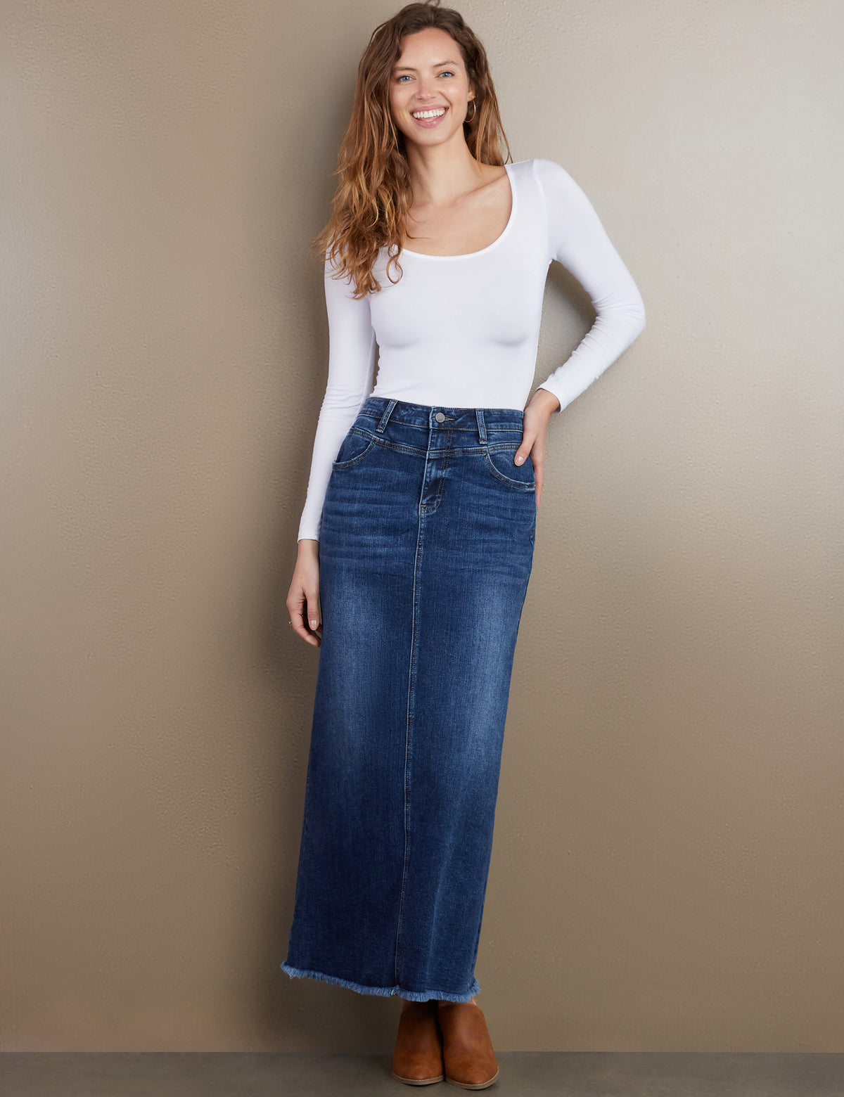 【THEAIRTOWN】 vertical washing denim sk vertical stripe denim pt - THEAIRTOWN | 60% - Asian Fashion