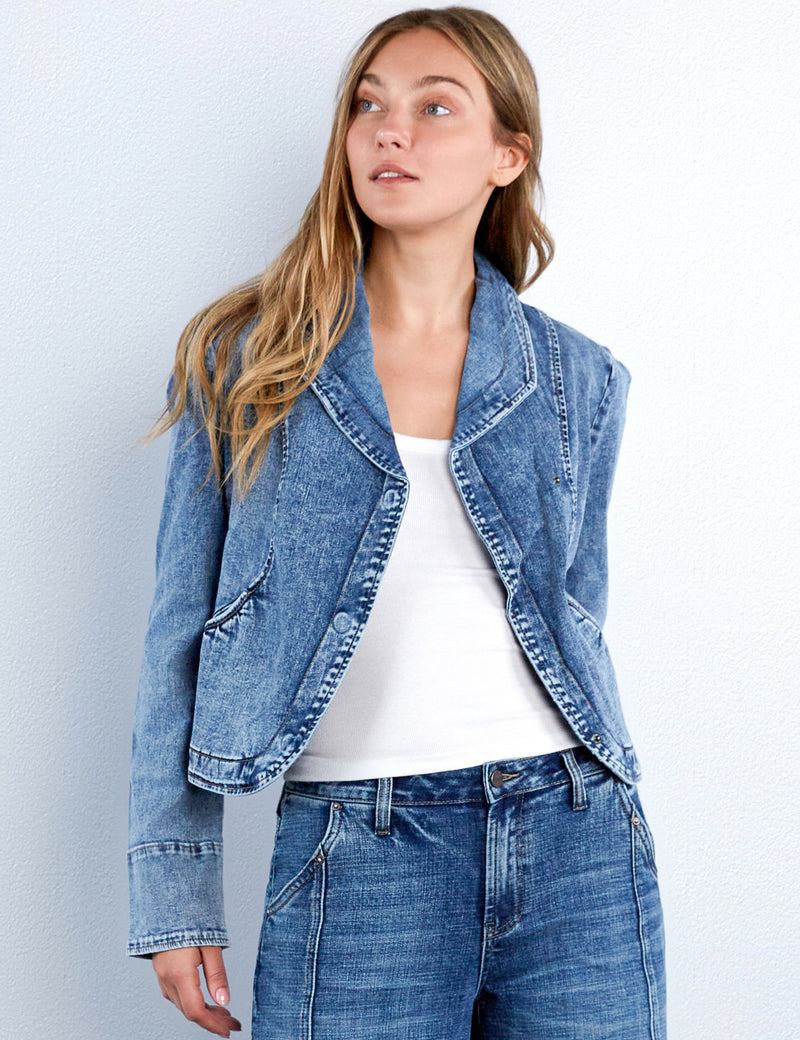 Short Riding Denim Jacket