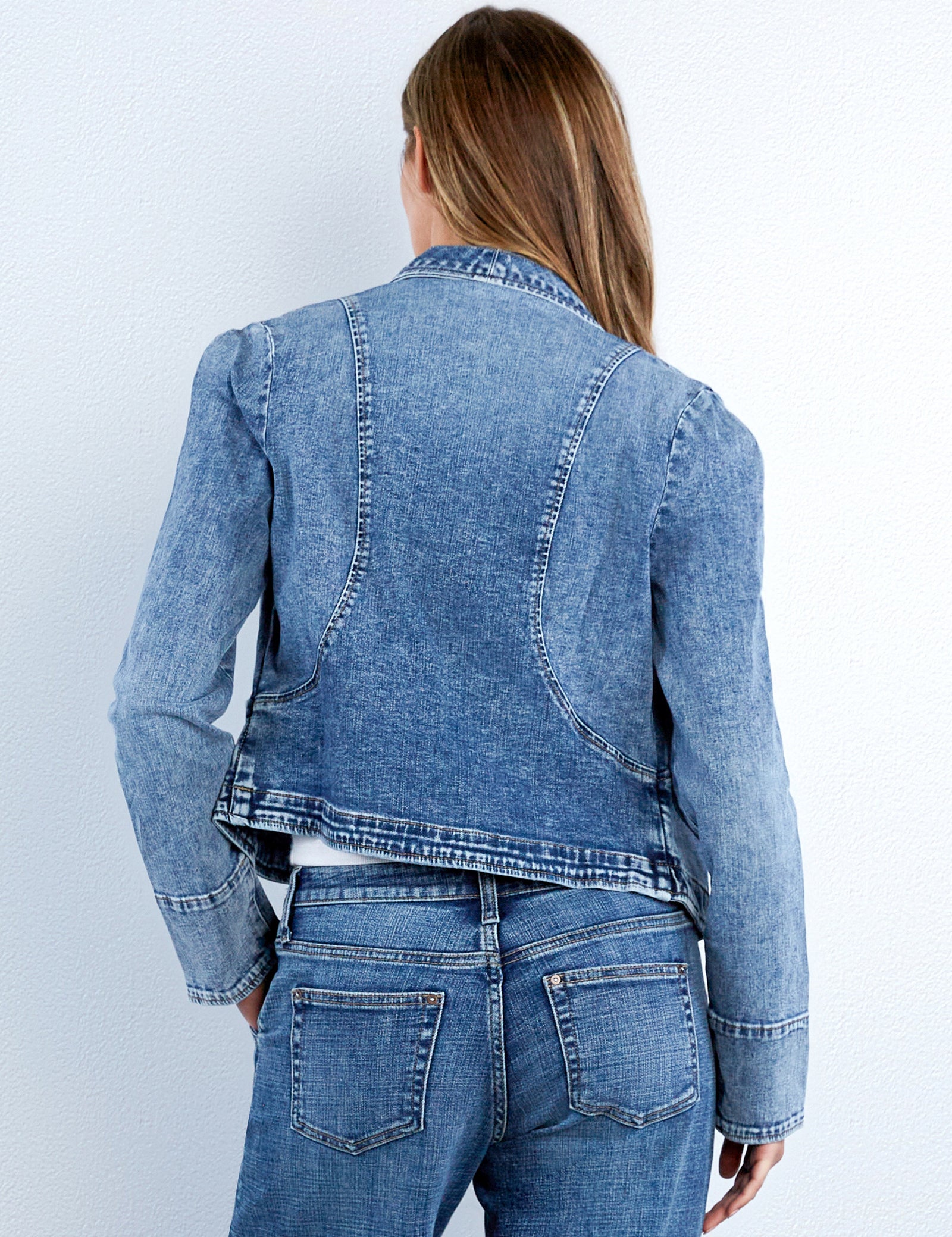 ジャケット・アウター lit Denim Short Jacket Women's Short Riding Denim Jacket with Flare Cuffs – Wash Lab