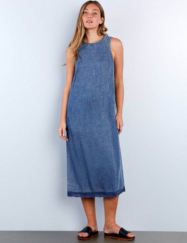 Soft Denim Tank Midi Dress