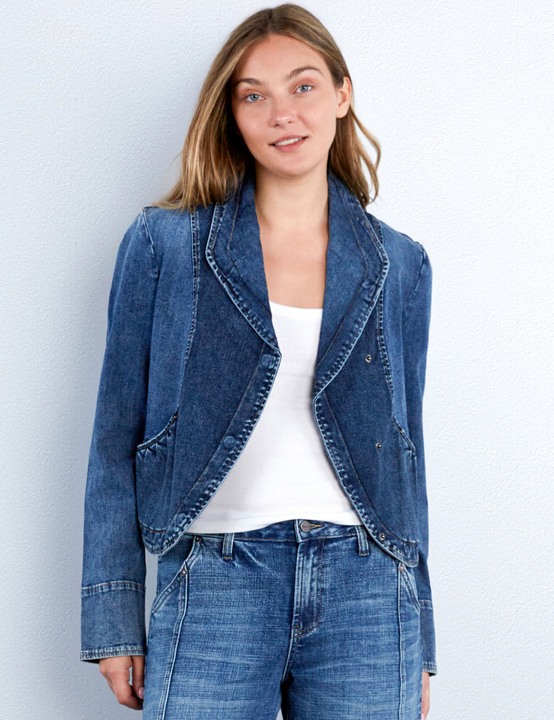 Short Riding Denim Jacket