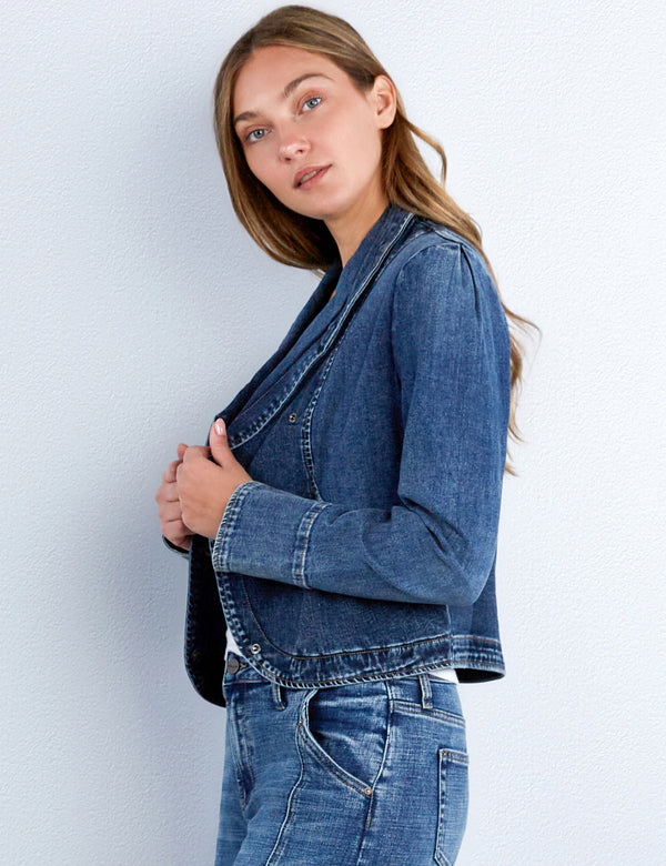 Short Riding Denim Jacket