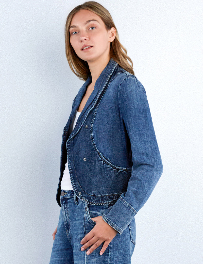 Short Riding Denim Jacket