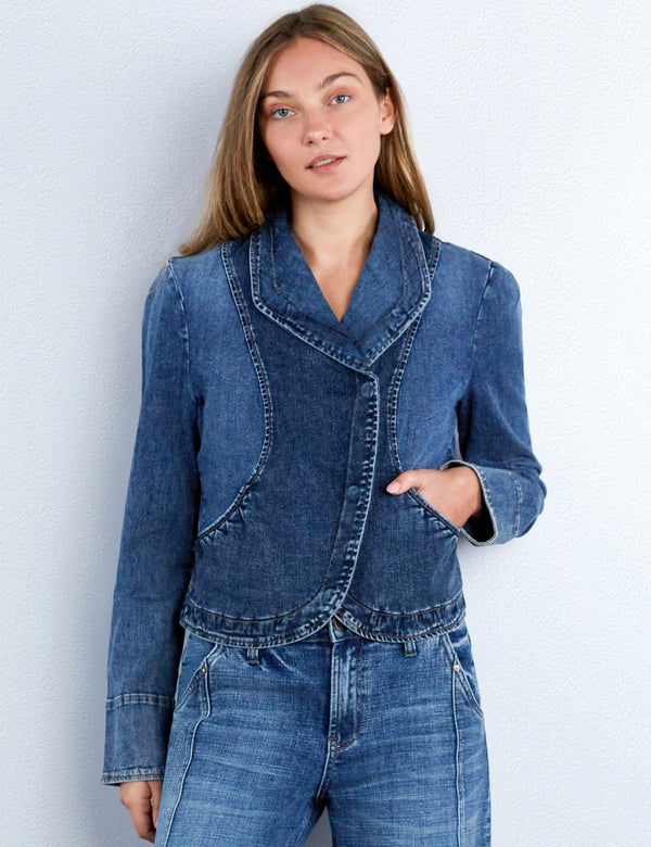 Short Riding Denim Jacket