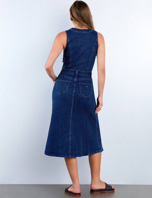 Denim Vest Midi Dress