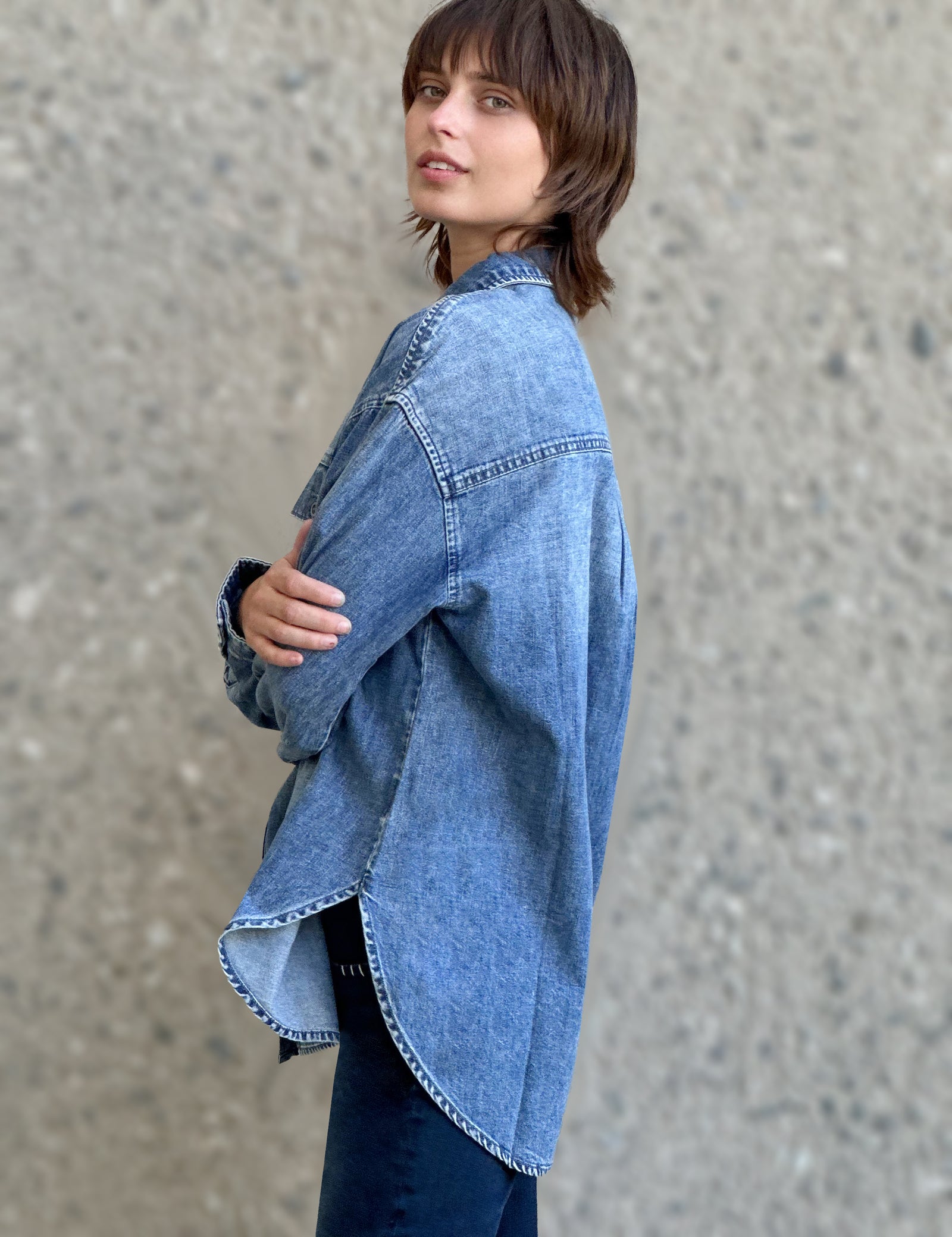 Women's Oversized Denim Shirt– Wash Lab – washlabshop