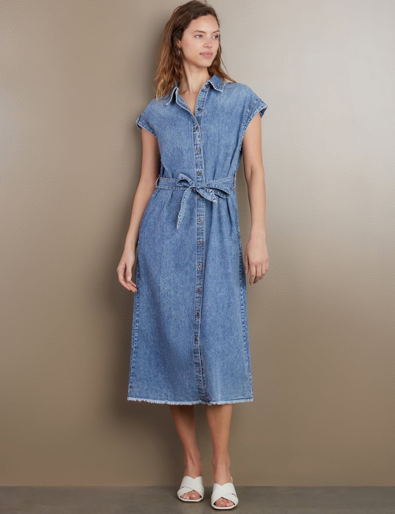 wash lab denim dress Weekend Midi Beach maxi dress Open in our trademark premium Size:5.5M flocked