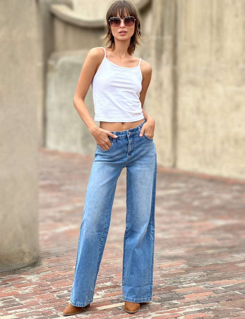The Relaxed Straight Jeans in Relaxed Blue Front View