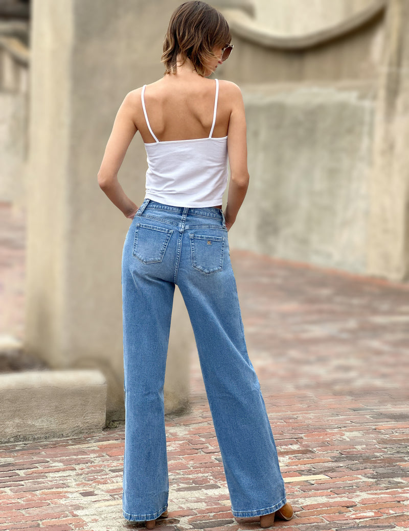 The Relaxed Straight Jeans in Relaxed Blue Back View