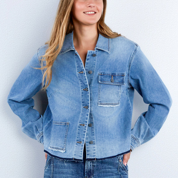 Women's Maddie Statement Denim Jacket – Wash Lab – washlabshop