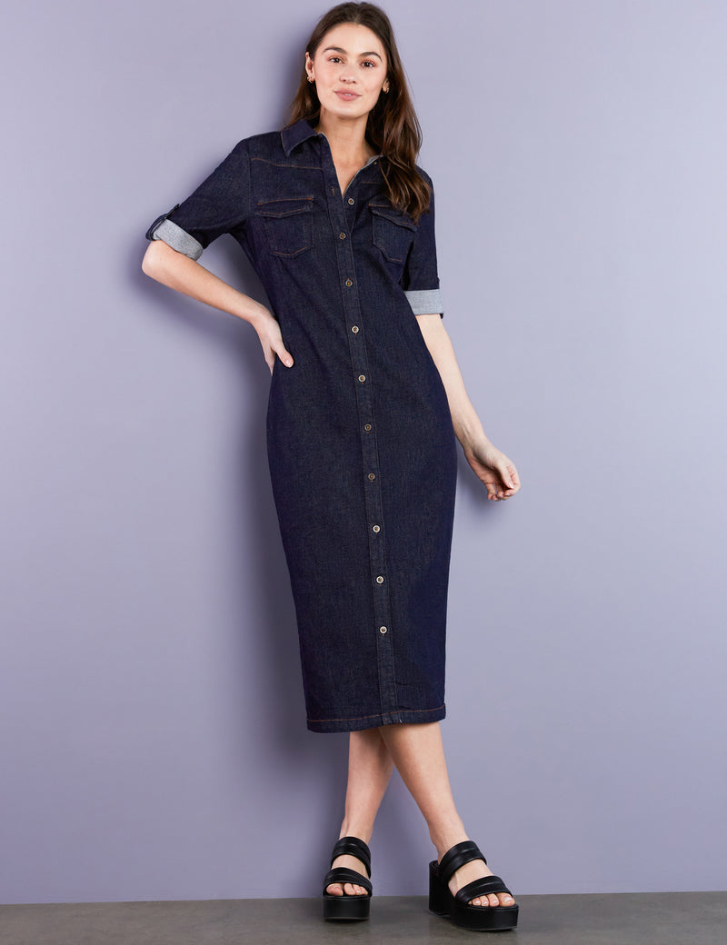 denim shirt dress midi Womens Next Bleach Blue Belted Midi Denim Shirt Dress US 8
