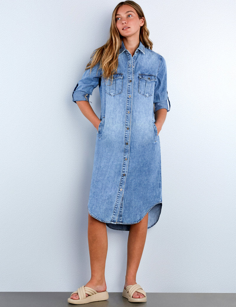 Soft Denim Maxi Shirtdress