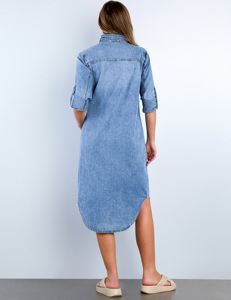 Soft Denim Maxi Shirtdress