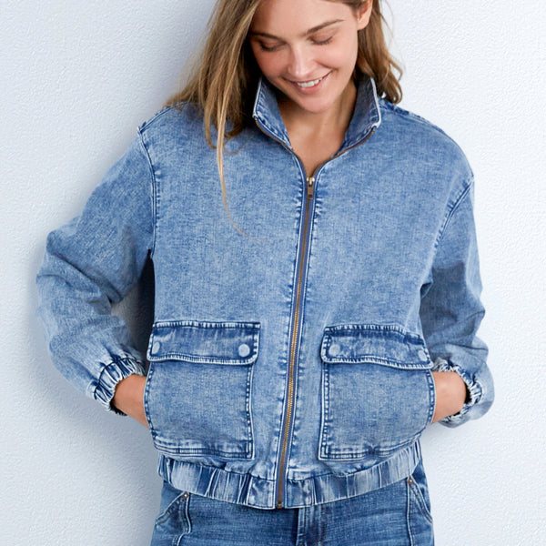 【A.P.C】FEMME 3rd DENIM JKT Vintage wash Silvana Logo jacket | Stonewashed Indigo Japanese Denim