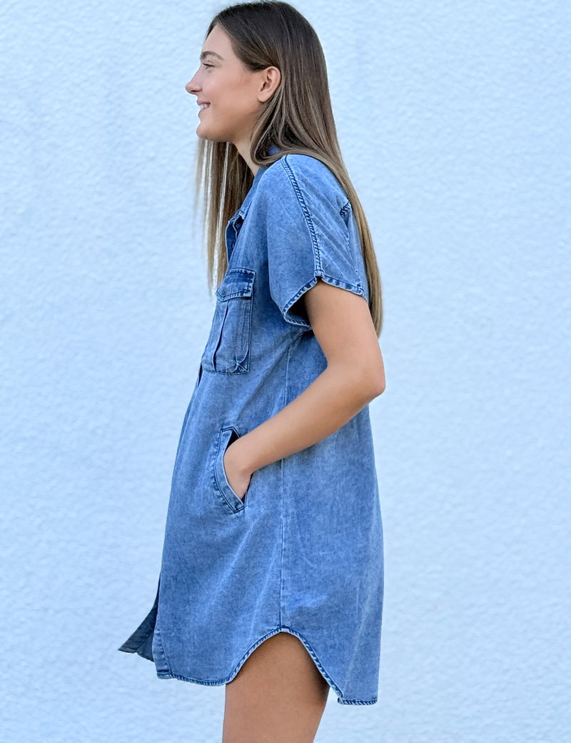 Mini Short Sleeve Shirtdress