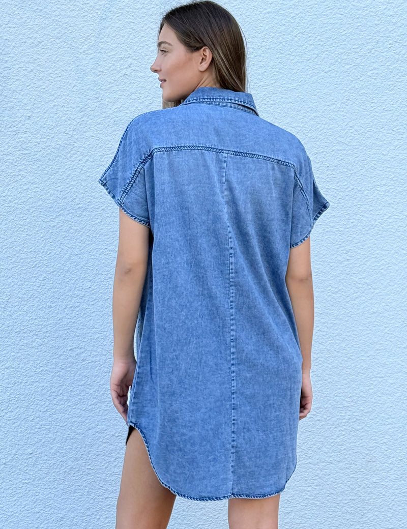 Mini Short Sleeve Shirtdress