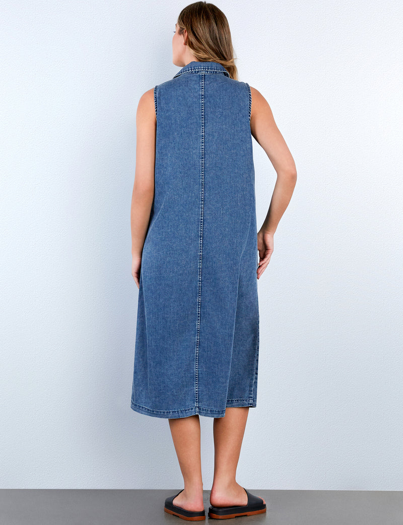 Sleeveless Denim Shirtdress – washlabshop
