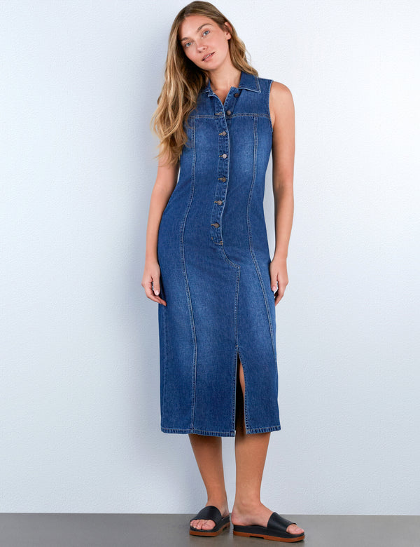 Piece Maxi Denim Shirtdress
