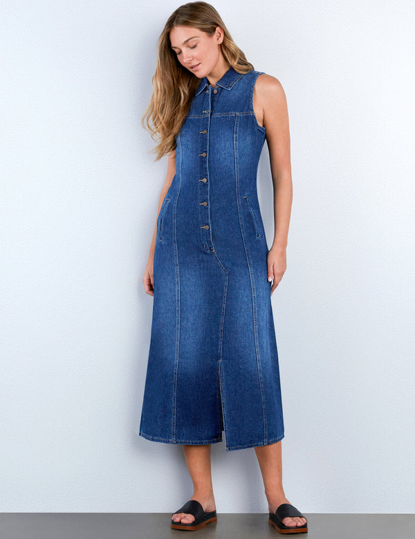 Piece Maxi Denim Shirtdress