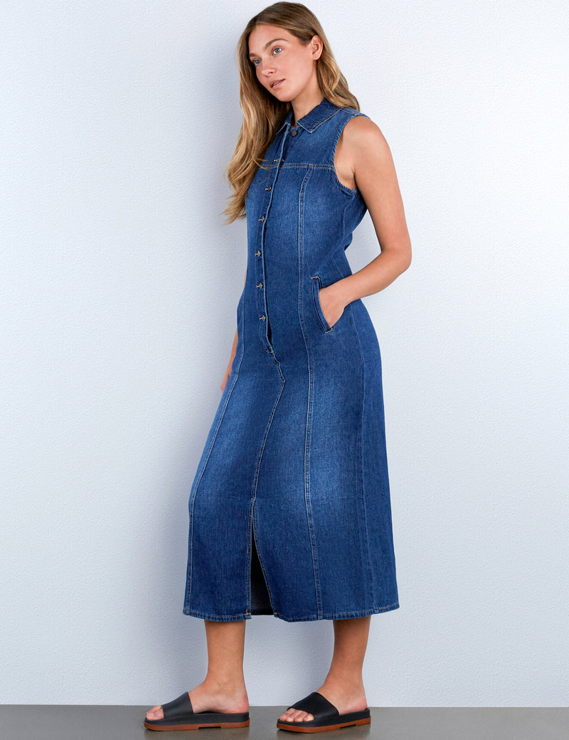 Piece Maxi Denim Shirtdress
