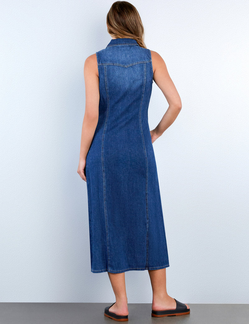 Piece Maxi Denim Shirtdress
