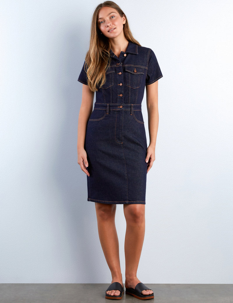 wash lab denim shirt dress Women's Denim Maxi Shirtdress Wash Lab washlabshop