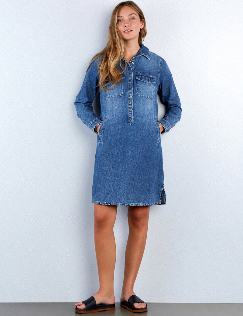 Pop-over Denim Dress