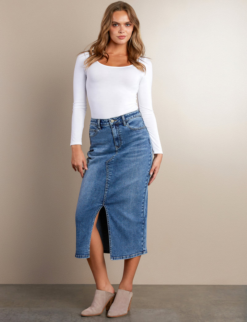 Lucy Denim Maxi Skirt