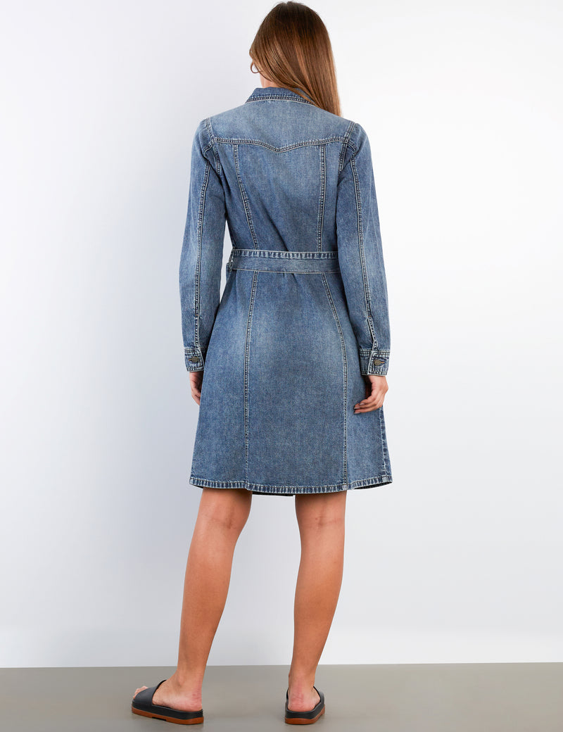 Women's Eleanor Denim Midi Shirtdress Wash Lab Blue / S Women's Eleanor Denim Midi Shirtdress Wash Lab Blue / S