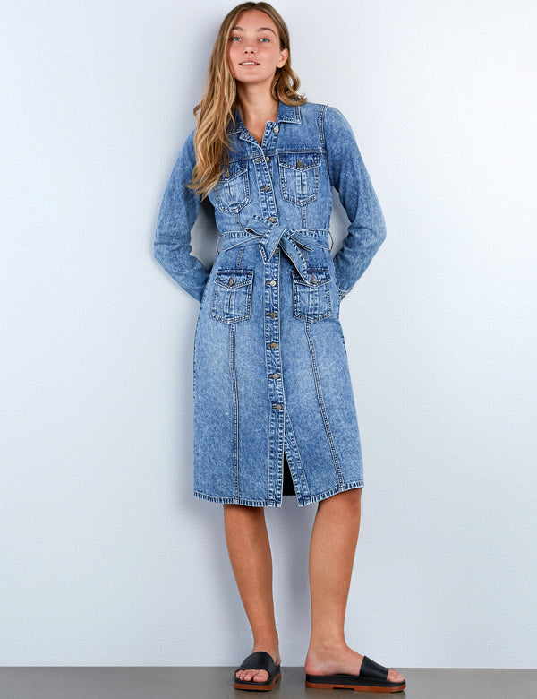 Mabel Denim Maxi Shirt Dress