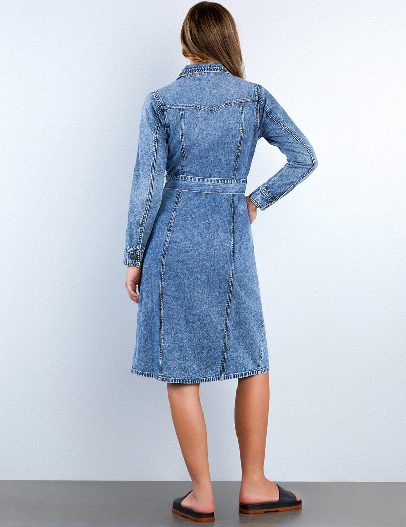 Mabel Denim Maxi Shirt Dress