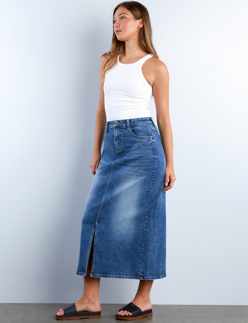 Fab Denim Maxi Skirt