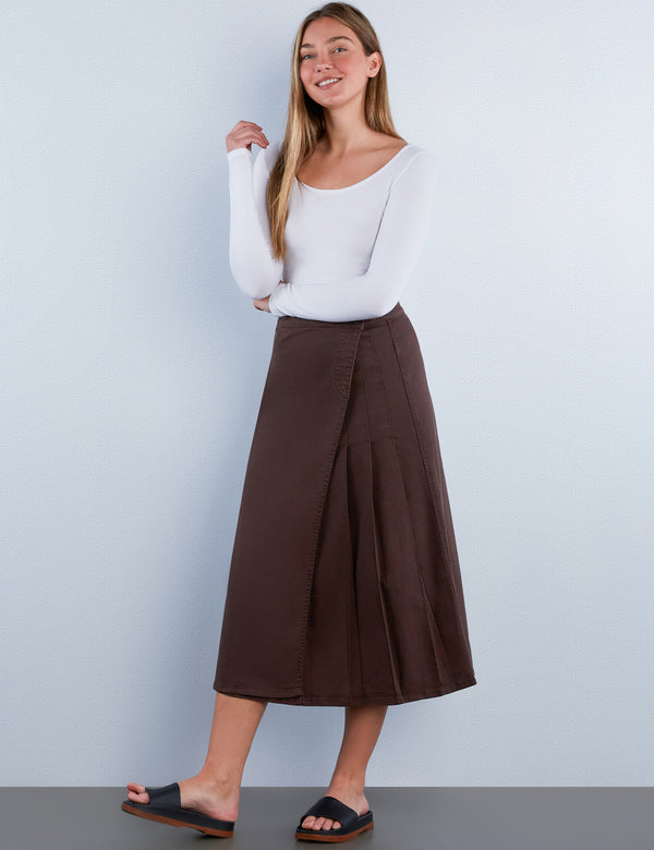 Delphine Side Pleat Maxi Skirt