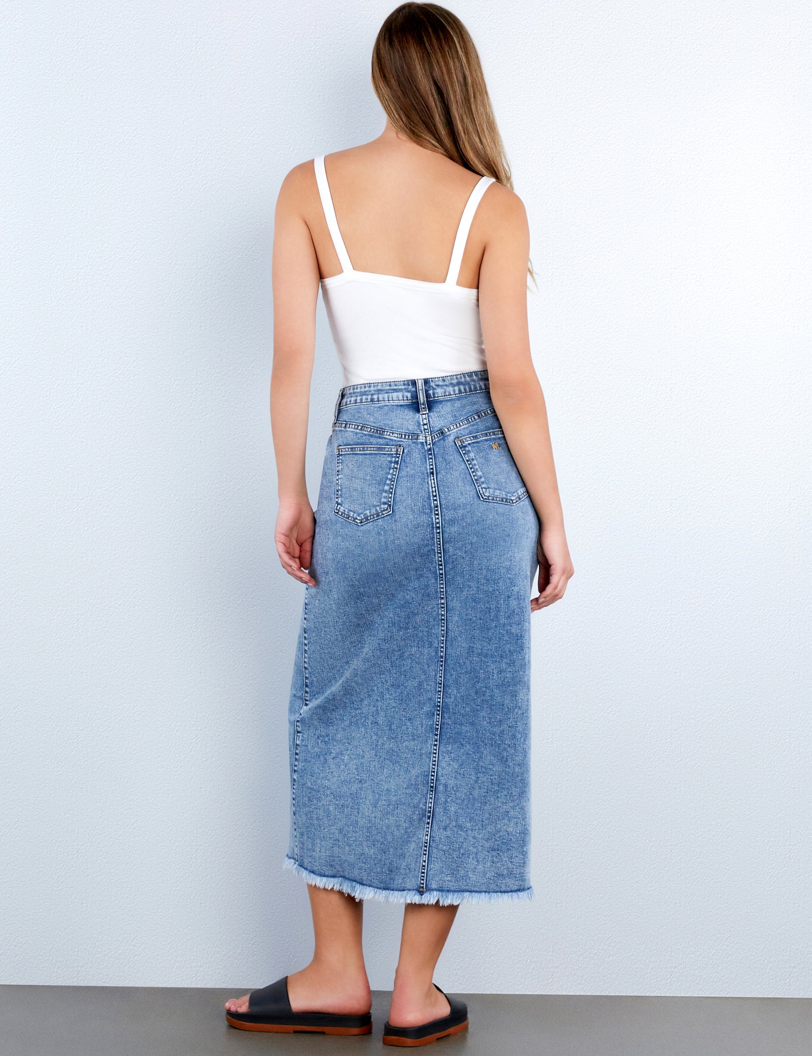 Demolition Denim Maxi Skirt – washlabshop