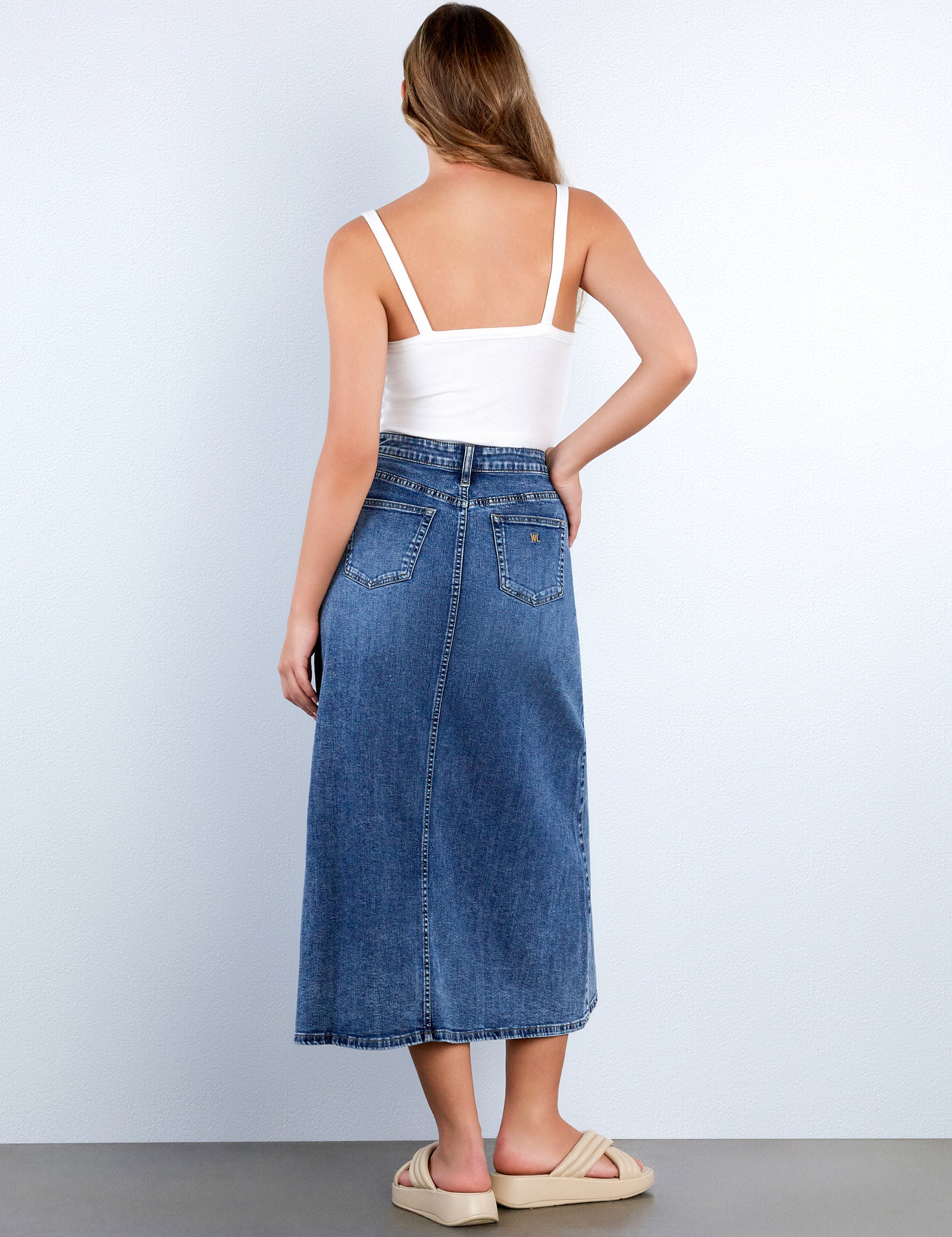 Women's Remi Denim Maxi Skirt – Wash Lab – washlabshop