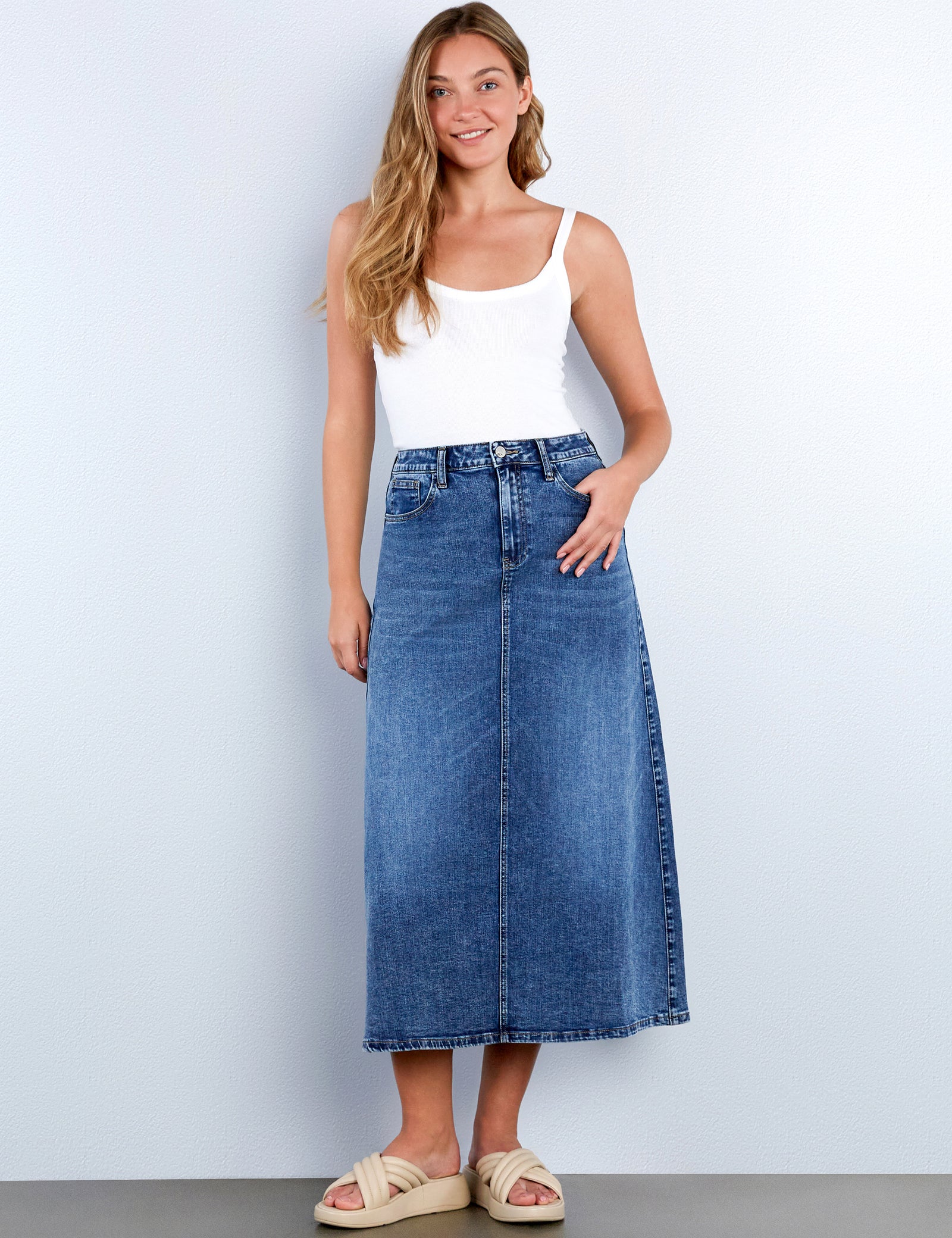 Remi Denim Maxi Skirt – washlabshop