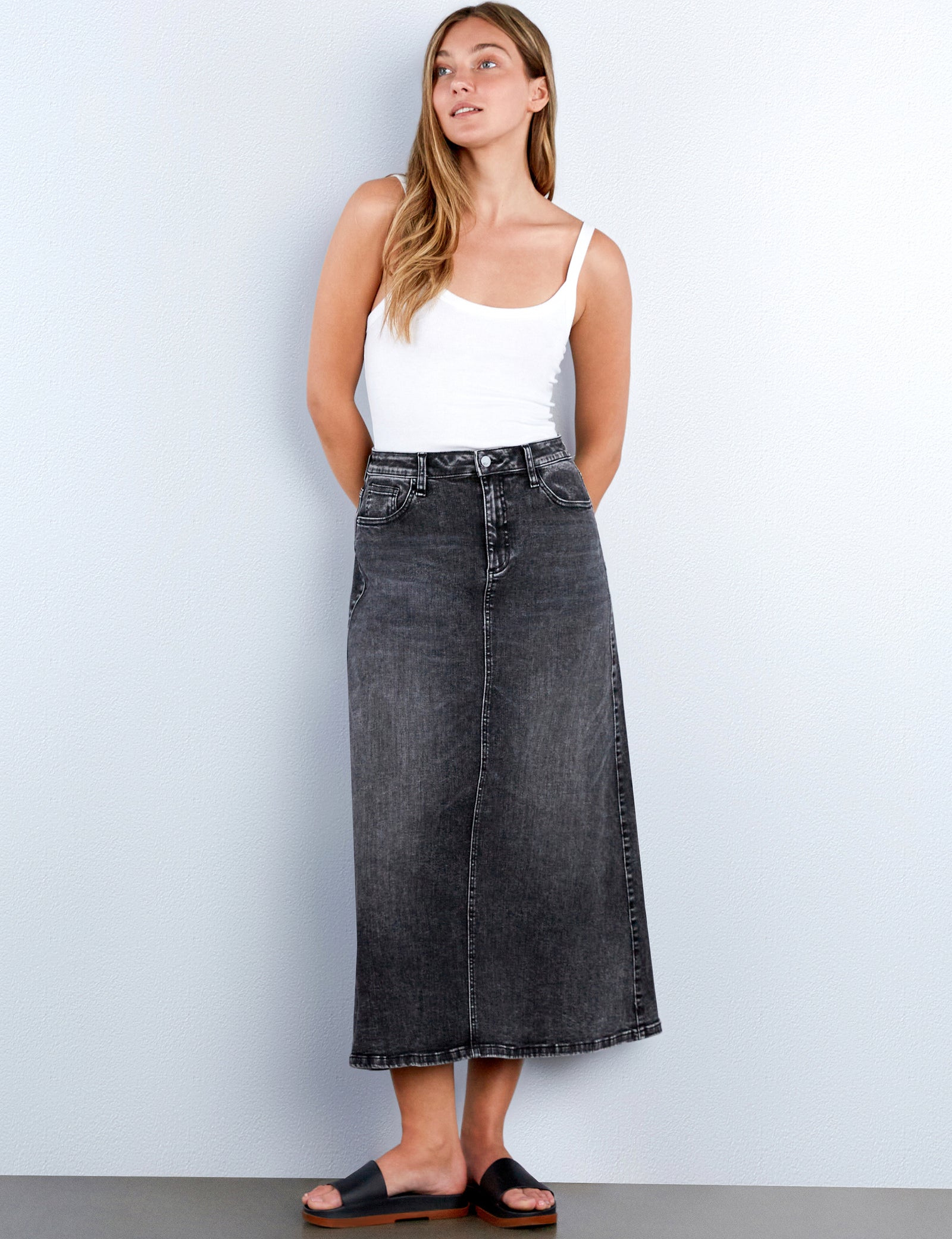 Remi Denim Maxi Skirt – washlabshop