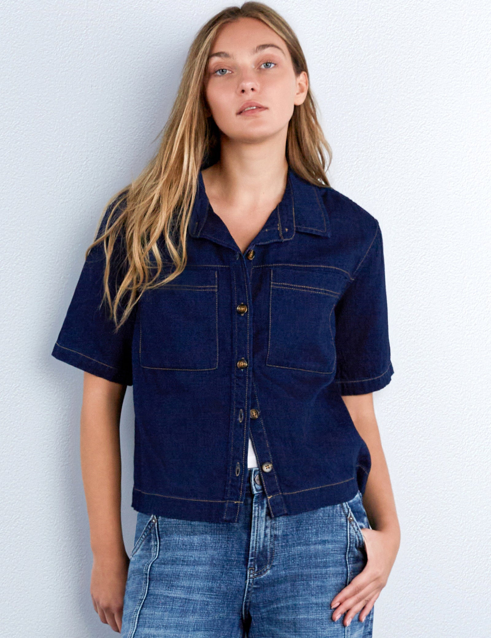Women's Boxy Denim Shirt – Wash Lab – washlabshop