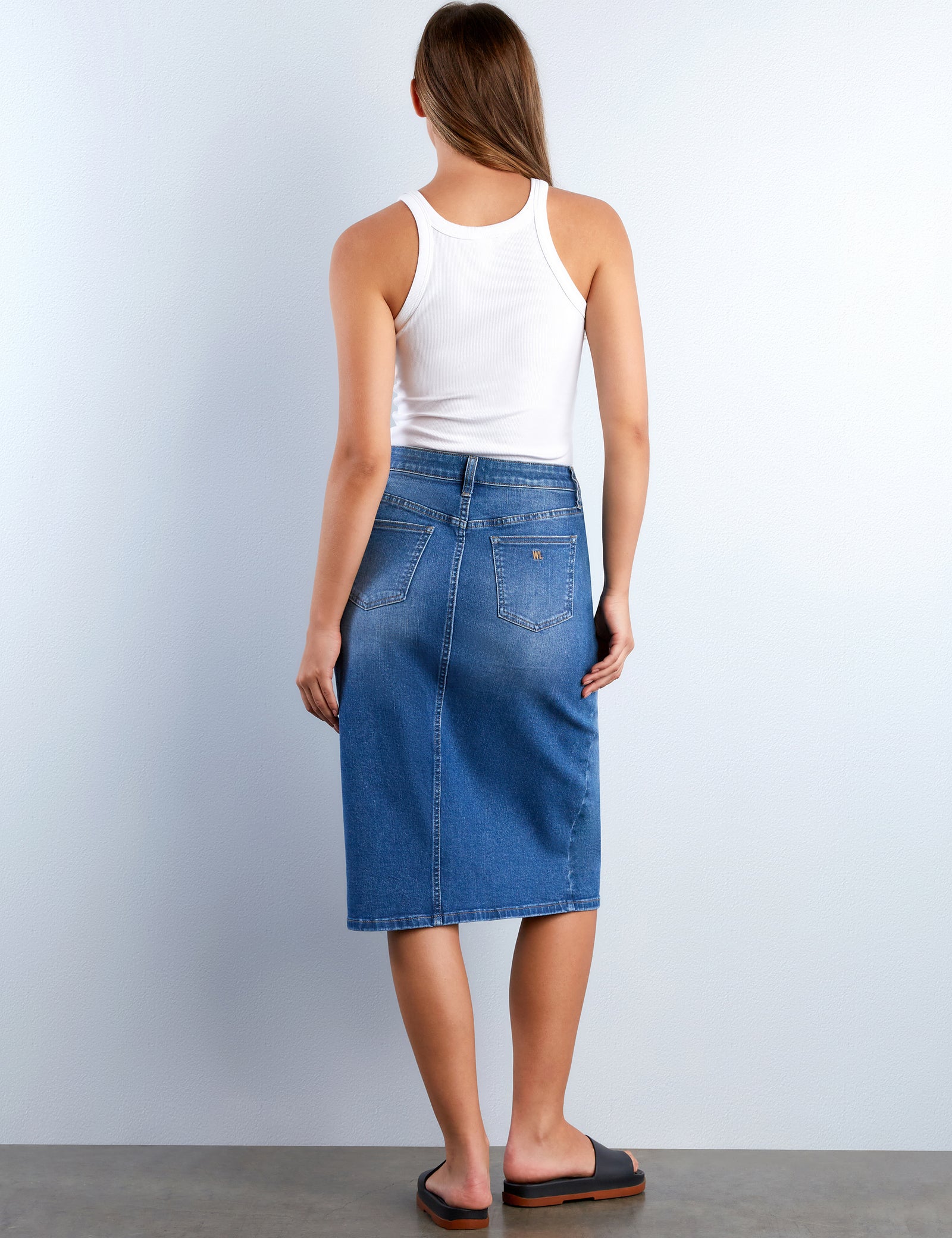 Women's Courtney Denim Skirt – Wash Lab – washlabshop